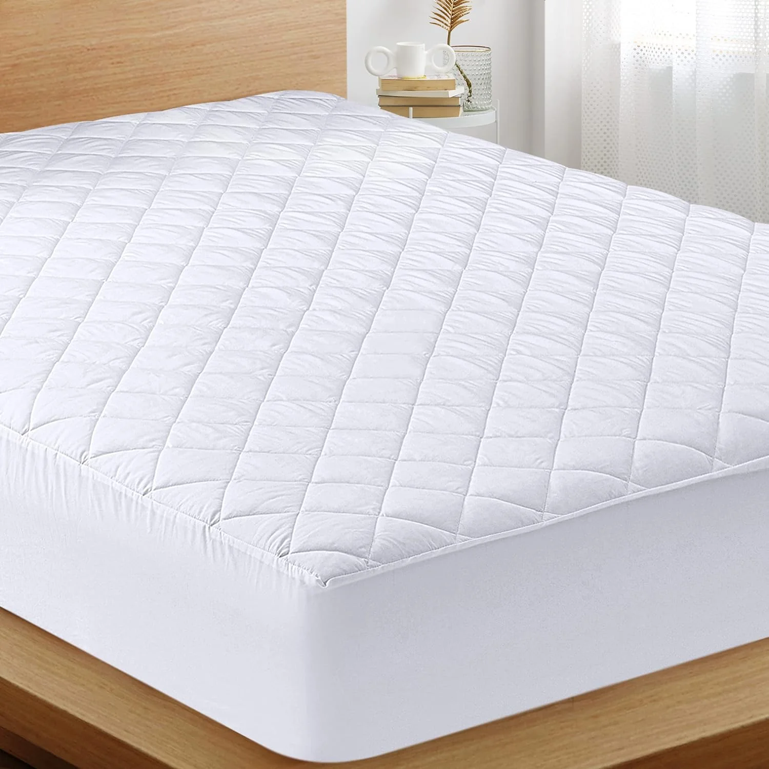 Elastic Fitted Quilted Mattress Pad/Protector Cover (Twin)