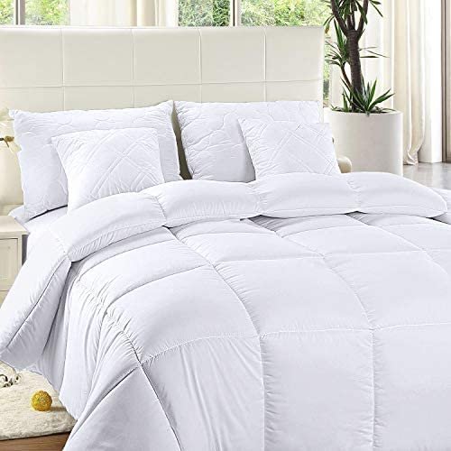 350 GSM Box Stitched Down Alternative Comforter by Simplyeveryday (Twin / White)