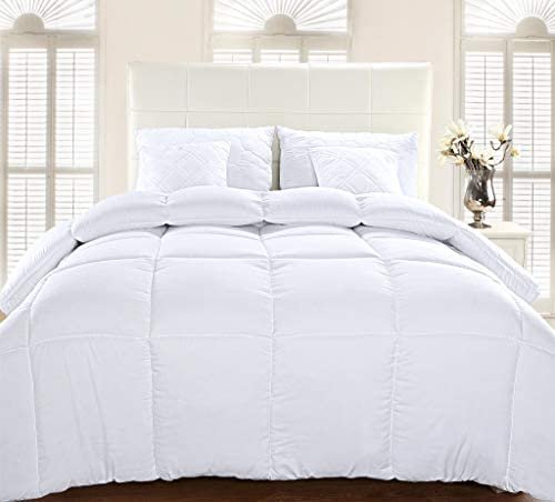 350 GSM Box Stitched Down Alternative Comforter by Simplyeveryday (Twin / White)