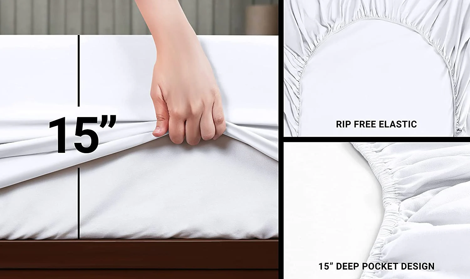 Bedding Brushed Microfiber Bed Sheet Set – 3-Piece (Flat Sheet + Fitted Sheet + Pillowcase) – Premium Comfort (Twin / White)