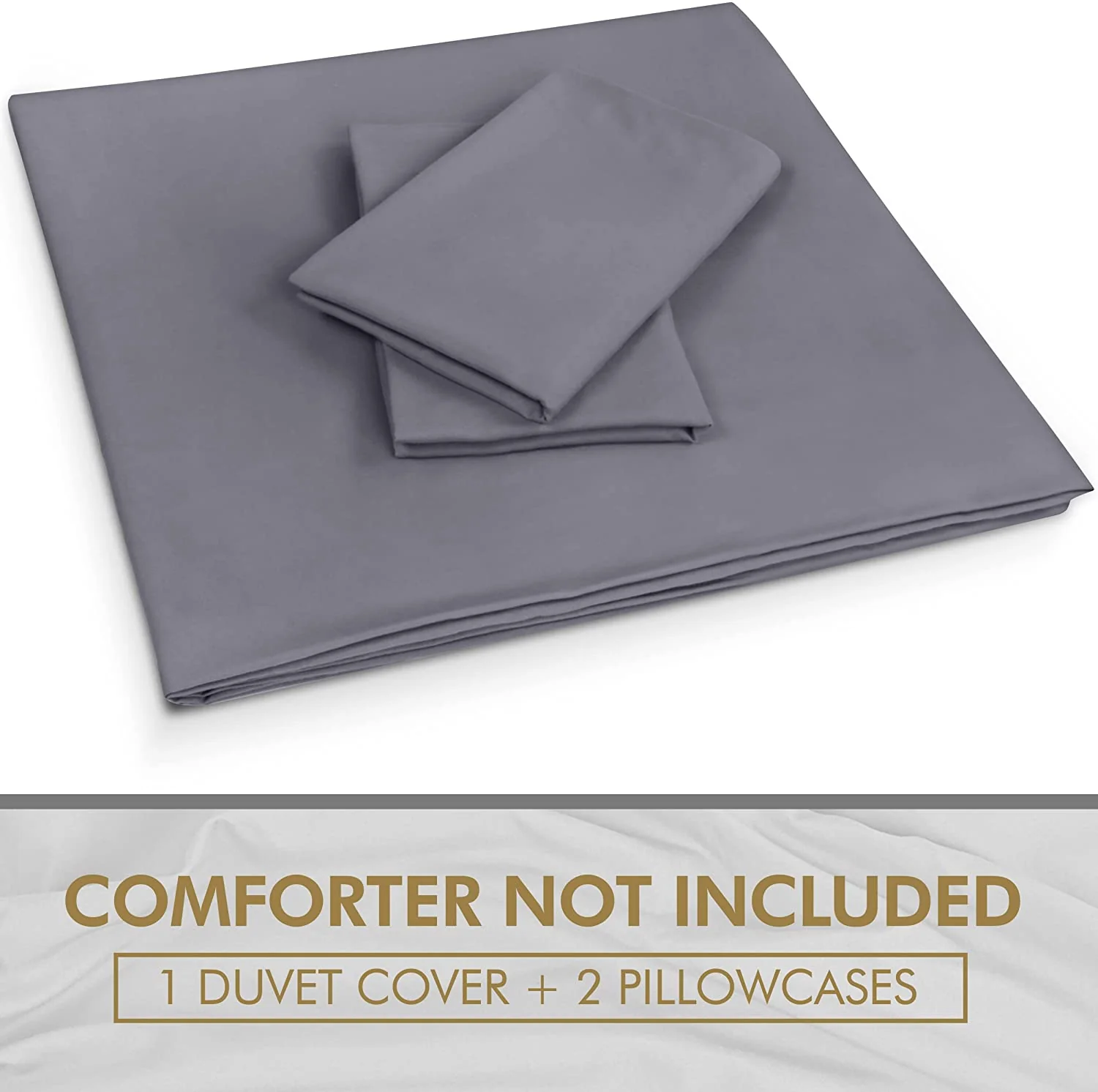 Luxury Duvet Cover Set - 3 Piece (Queen / Grey)