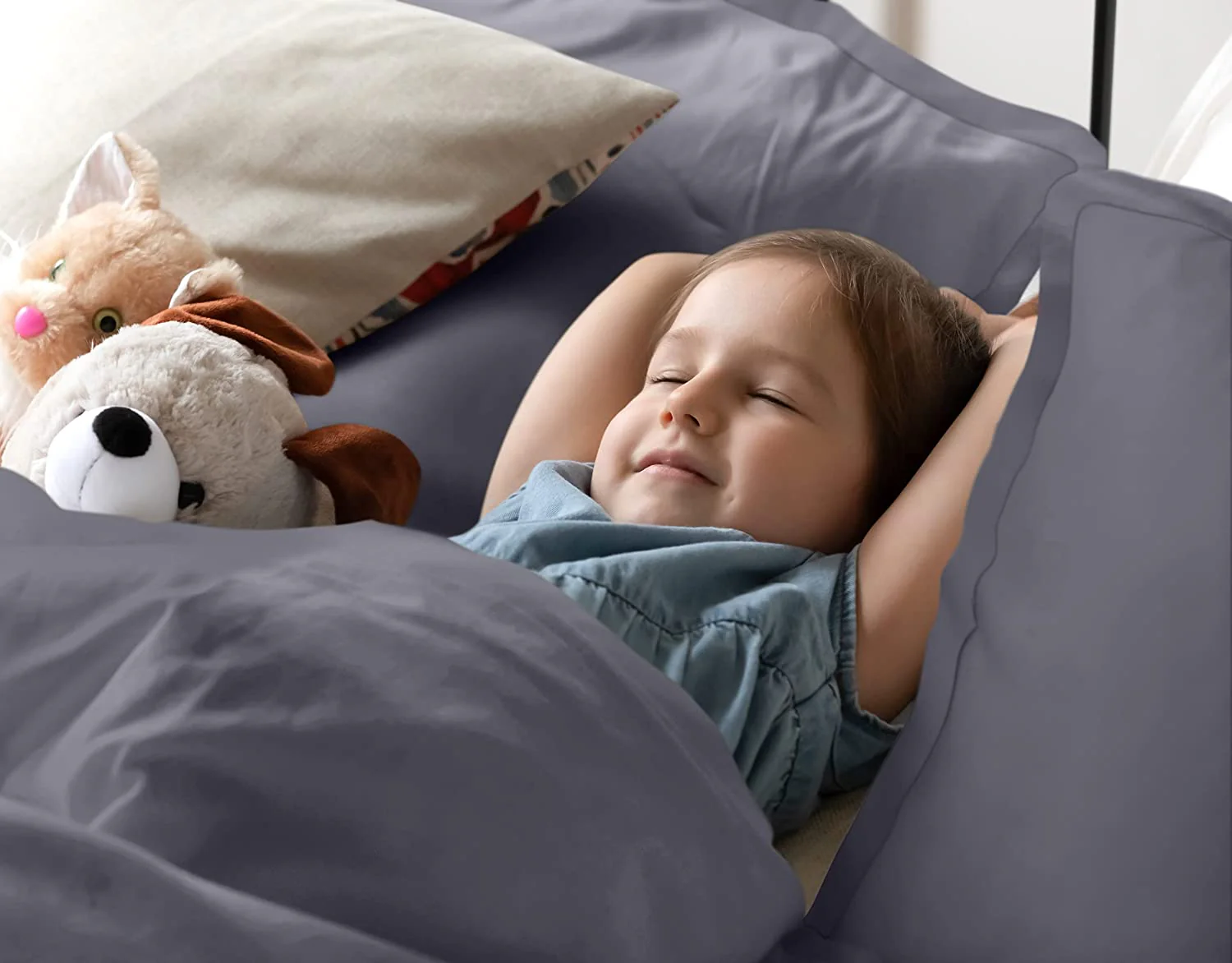 Luxury Duvet Cover Set - 3 Piece (Queen / Grey)