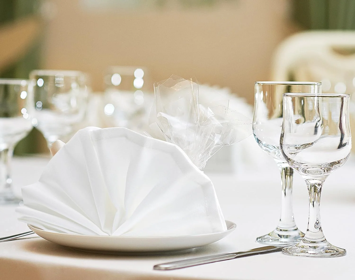 100% Polyester Dinner Napkins (17 X 17 Inches / White)