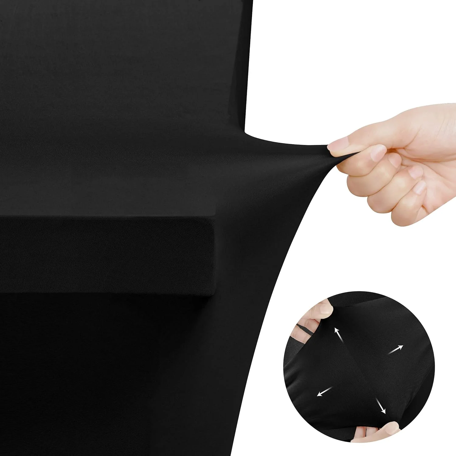 Stretchable Spandex Tablecloth (6 Feet / Black)