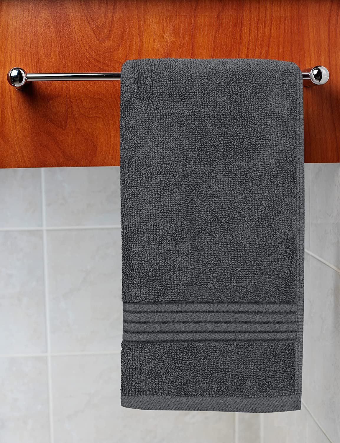 500 GSM Extra Large Premium Hand Towels (16 X 28 Inches / Grey)