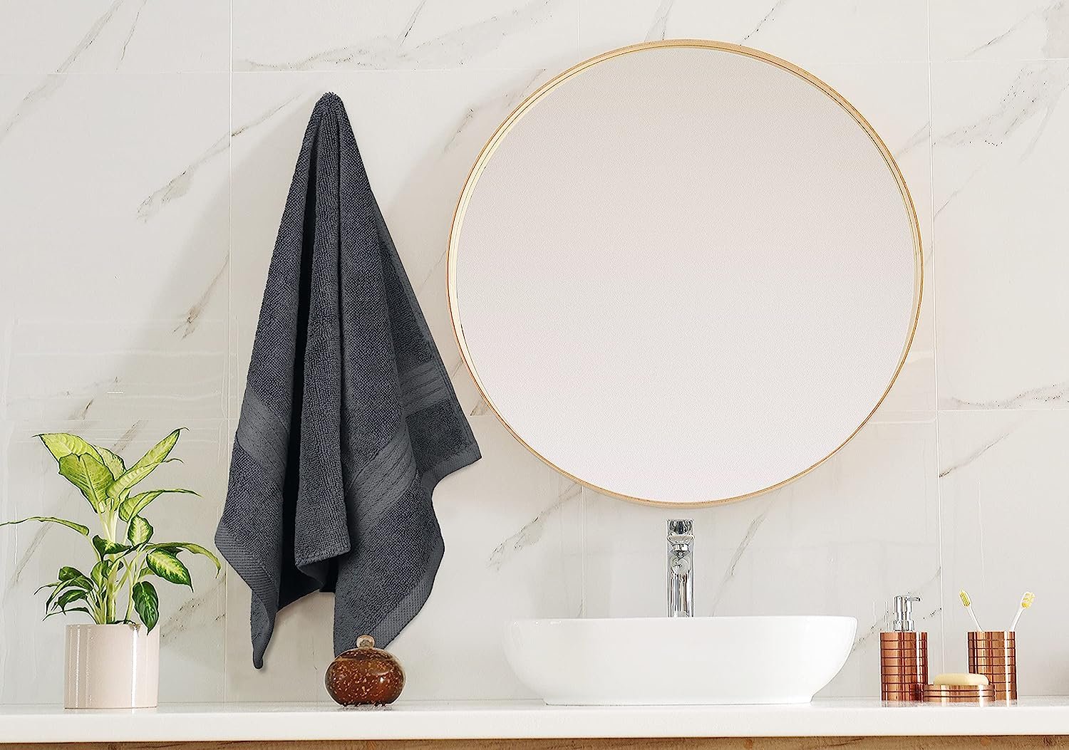 500 GSM Extra Large Premium Hand Towels (16 X 28 Inches / Grey)