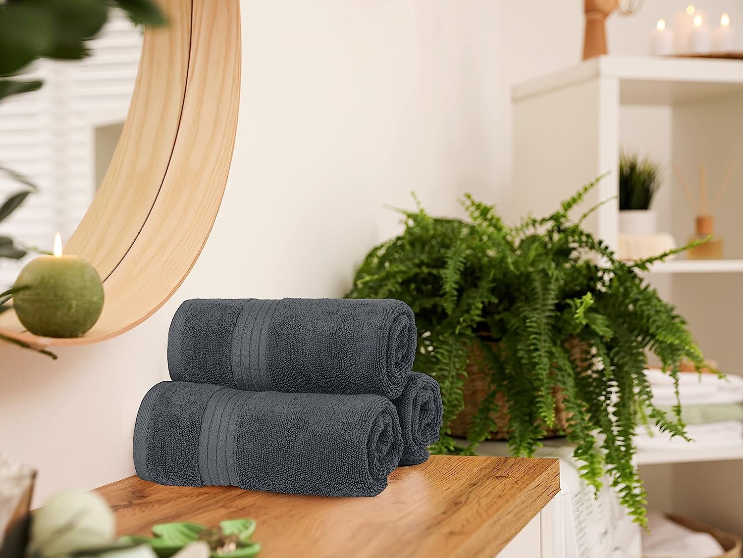 500 GSM Extra Large Premium Hand Towels (16 X 28 Inches / Grey)