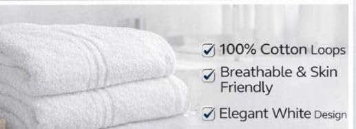 Simply Everyday Jasmine Bath Towel, White - 350 GSM