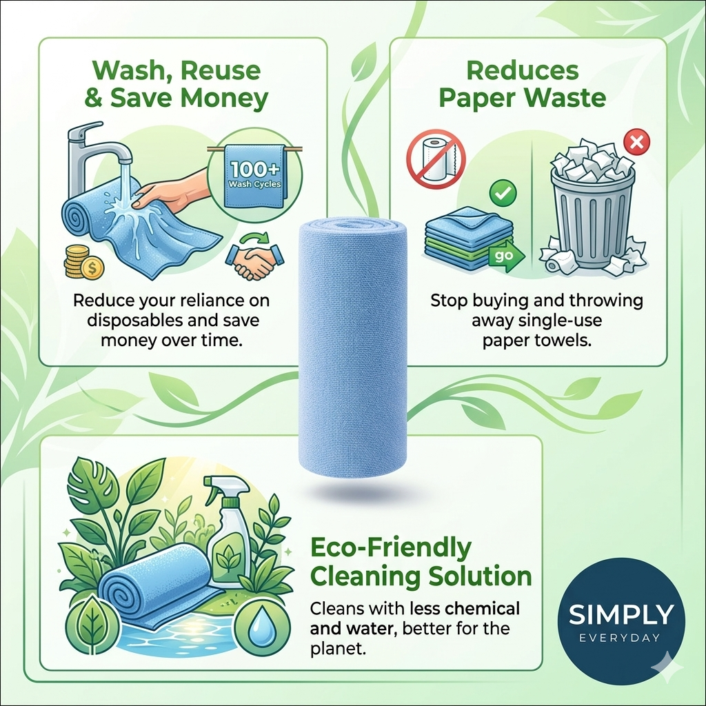 Simply Everyday Multiclean Microfiber Wipes 180 GSM (25x25 cm)