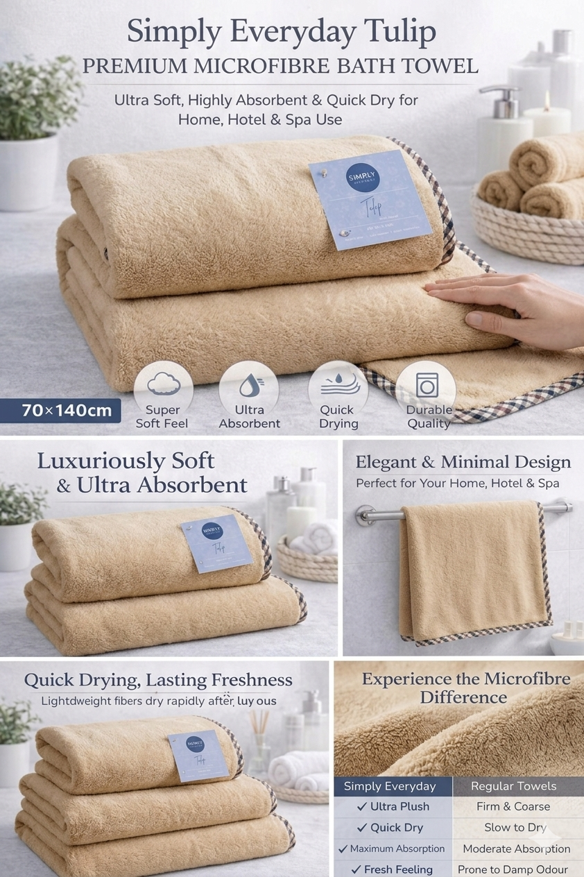 Simply Everyday Tulip Premium Range Bath Towel -  330 GSM