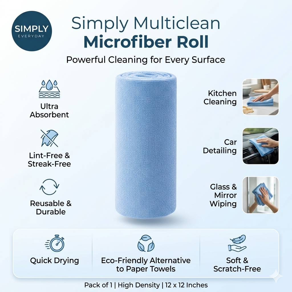 Simply Everyday Multiclean Microfiber Wipes 180 GSM (25x25 cm)